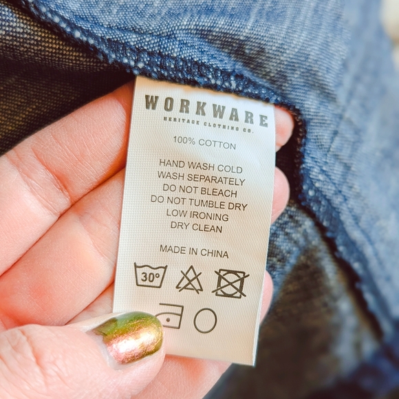 WORKWARE Indigo Slub tie-front Denim Gilet Vest - M/L - Picture 6 of 6